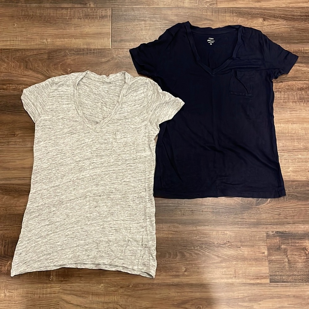 JCrew Linen VNeck shirts (2pc)